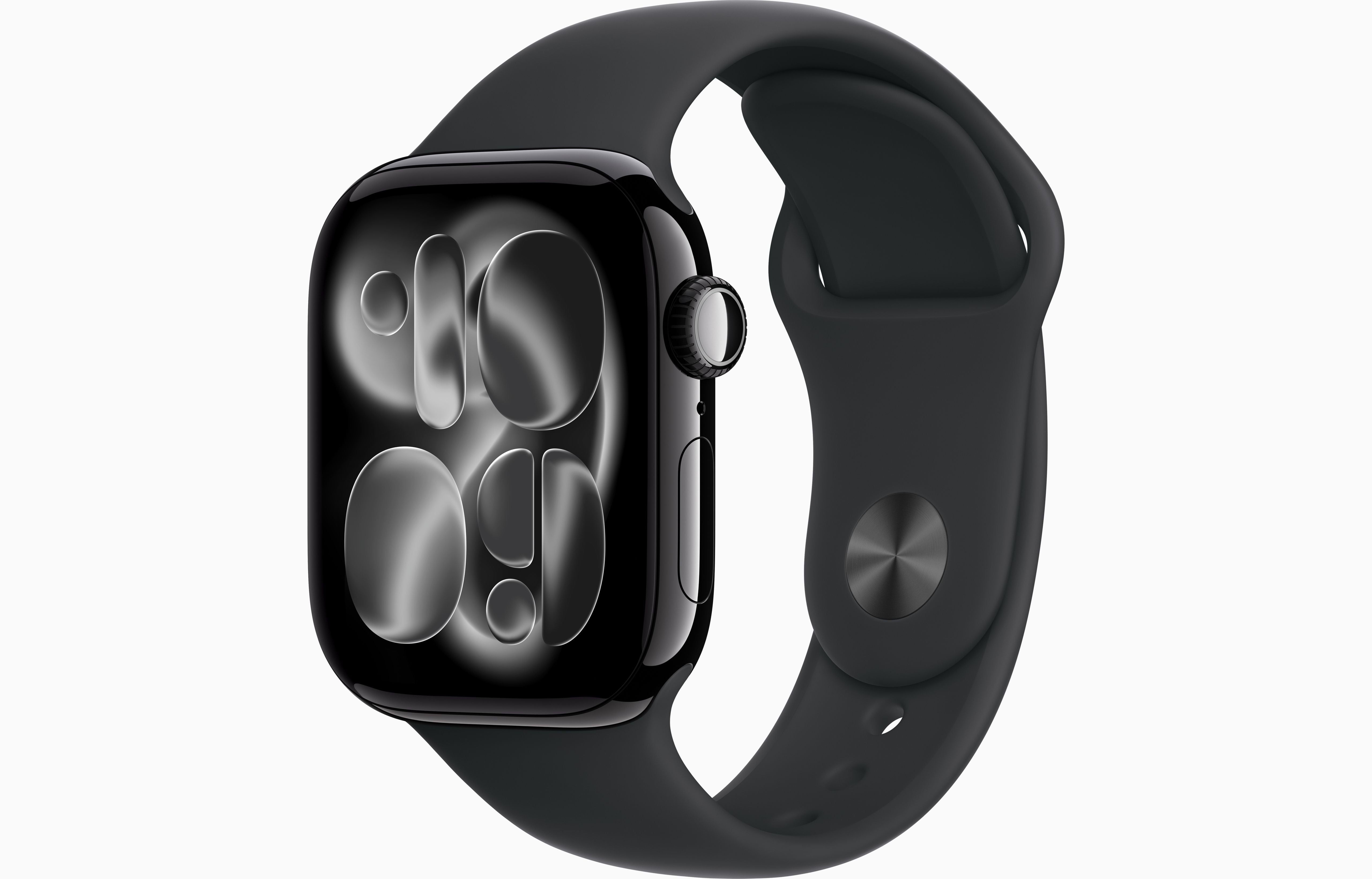 ساعة آبل واتش سيريس 11 - GPS - مقاس 42 ملم - بهيكل من الألومنيوم بلون Jet Black مع سوار رياضي أسود مقاس M/L ساعة آبل واتش سيريس 11 - GPS - مقاس 42 ملم - بهيكل من الألومنيوم بلون Jet Black مع سوار رياضي أسود مقاس M/L